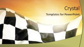  Presentation with checkered flag - Beautiful slide set featuring checkered flag in front backdrop and a yellow colored foreground