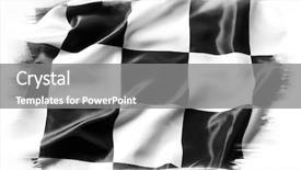  Presentation with checkered flag - Presentation theme consisting of checkered flag on plain background background and a gray colored foreground