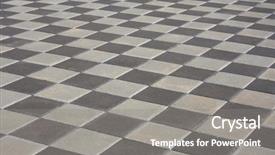  Presentation with pavement - PPT theme with checkered floor - pavement in the city background and a gray colored foreground