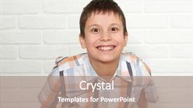  Presentation with white brick - Cool new PPT theme with checkered floor - portrait of a emotional boy backdrop and a  colored foreground