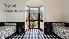  Presentation with apartments - Amazing slides having checkered floor - tower luxury residential apartments room backdrop and a light gray colored foreground