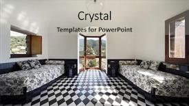  Presentation with apartments - Theme with checkered floor - tower luxury residential apartments room background and a light gray colored foreground