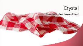  Presentation with kitchen towel - Beautiful PPT theme featuring checkered kitchen towel on white backdrop and a sky blue colored foreground