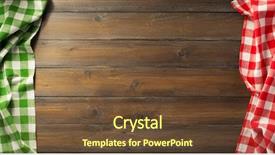  Presentation with napkin - Slide set consisting of checkered napkin cloth on wooden background and a tawny brown colored foreground