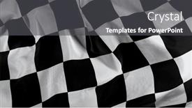  Presentation with formula one car - Presentation design with checkered-race-flag-freeze-motion and a dark gray colored foreground