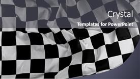  Presentation with formula one car - Slide deck having checkered-race-flag-freeze-motion and a dark gray colored foreground