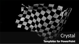  Presentation with formula one car - Presentation theme enhanced with checkered-race-flag-freeze-motion and a dark gray colored foreground