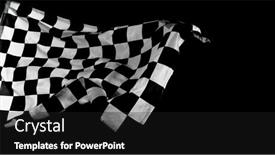  Presentation with checkered flag - Theme consisting of checkered-racing-flag-against-black and a dark gray colored foreground