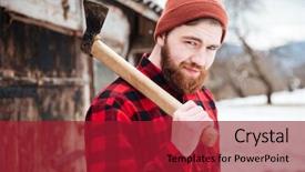  Presentation with hat - Theme with checkered shirt and hat background and a crimson colored foreground