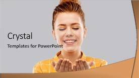  Presentation with red grey - Colorful presentation theme enhanced with checkered shirt holding something imaginary backdrop and a light gray colored foreground