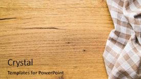  Presentation with checkered tablecloth - Slide deck featuring checkered tablecloth over wooden table background and a yellow colored foreground