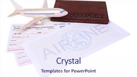  Presentation with passport - PPT layouts with checkin - airline tickets with passport isolated background and a sky blue colored foreground