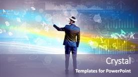  Presentation with records and reports - Colorful slide deck enhanced with checking 3d reports and data backdrop and a  colored foreground