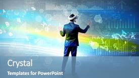  Presentation with records and reports - Audience pleasing theme consisting of checking 3d reports and data backdrop and a teal colored foreground