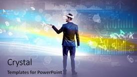  Presentation with records and reports - Beautiful slides featuring checking 3d reports and data backdrop and a  colored foreground