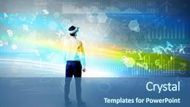  Presentation with records and reports - Beautiful presentation theme featuring checking 3d reports and data backdrop and a  colored foreground