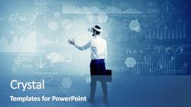  Presentation with records and reports - Amazing PPT theme having checking 3d reports and data backdrop and a teal colored foreground