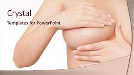  Presentation with breast cancer light - PPT theme featuring checking breast for cancer healthy background and a  colored foreground