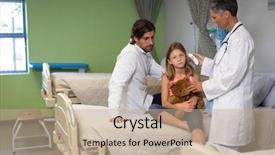  Presentation with hospital bed - Audience pleasing PPT layouts consisting of checking caucasian girl ear backdrop and a mint green colored foreground