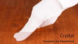  Presentation with cleanliness - PPT layouts consisting of checking cleanliness on wooden background background and a red colored foreground