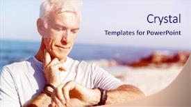  Presentation with heart pulse - Cool new slides with checking his heart rate pulse backdrop and a sky blue colored foreground