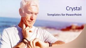  Presentation with heart pulse - Slide set featuring checking his heart rate pulse background and a sky blue colored foreground