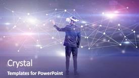  Presentation with businessman standing on maze - Amazing PPT layouts having checking life-sized connectivity project backdrop and a  colored foreground