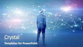  Presentation with businessman standing on maze - Audience pleasing PPT theme consisting of checking life-sized connectivity project backdrop and a  colored foreground