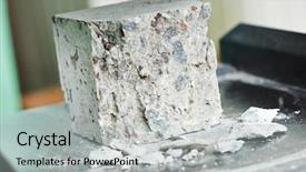  Presentation with cube - Slide set consisting of checking of concrete quality background and a light gray colored foreground