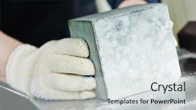  Presentation with testing - Beautiful slide deck featuring checking of concrete quality backdrop and a light gray colored foreground