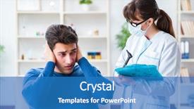  Presentation with medical ear - Audience pleasing slide deck consisting of checking patients ear during medical backdrop and a  colored foreground