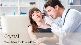  Presentation with medical ear - Slide set enhanced with checking patients ear during medical background and a lemonade colored foreground