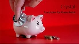  Presentation with saving - Presentation theme enhanced with checking-pig-saving-bank background and a crimson colored foreground