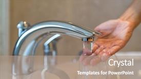  Presentation with temperature - Beautiful theme featuring checking temperature touching running water backdrop and a coral colored foreground