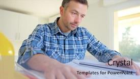  Presentation with building plans - Beautiful slide deck featuring start why - checking the building plans backdrop and a light blue colored foreground