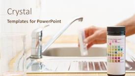  Presentation with water tap - Amazing presentation having checking-the-quality-of-tap backdrop and a sky blue colored foreground