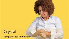  Presentation with businees - Theme with checking the time on wrist background and a  colored foreground