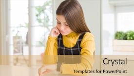  Presentation with swimming beautiful girl swims underwater - Presentation theme with checking the time on wrist background and a yellow colored foreground