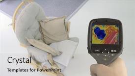  Presentation with infrared - Slide set having checking underfloor heating with infrared background and a light gray colored foreground