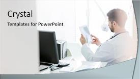  Presentation with digital hospital - Beautiful theme featuring checking x-ray on digital backdrop and a white colored foreground