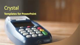  Presentation with cyber credit card crime - Slides enhanced with checkout machines - credit card machine background and a  colored foreground