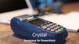  Presentation with consumption concept vending machine - Slides with checkout machines - using a credit card machine background and a  colored foreground