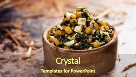  Presentation with chickpea - Beautiful slides featuring checkpea - chickpea salad with cooked spinach backdrop and a tawny brown colored foreground