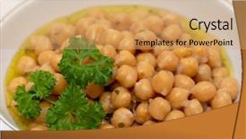  Presentation with chickpea flour - Presentation theme consisting of checkpea - greek chickpea soup revithia soupa background and a coral colored foreground