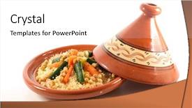  Presentation with rustic - Slide deck featuring checkpea - rustic traditional tajine background and a white colored foreground