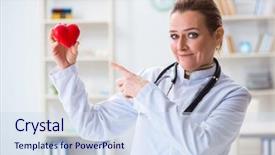  Presentation with hospital safety - PPT theme consisting of checks safety hospital - cardiologist with red heart background and a sky blue colored foreground