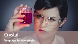  Presentation with hospital safety - Slide deck with checks safety hospital - young brunette female doctor checking background and a coral colored foreground