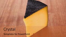  Presentation with cheddar - Amazing slide deck having cheddar cheese in black backdrop and a coral colored foreground