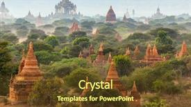  Presentation with myanmar bagan - PPT theme consisting of chedi - pagoda landscape in the plain background and a tawny brown colored foreground