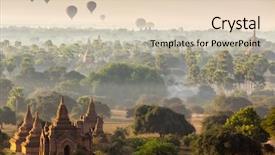  Presentation with myanmar bagan - Cool new slide set with chedi - pagoda landscape in the plain backdrop and a lemonade colored foreground